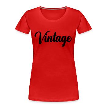 Vintage - Frauen Premium Bio T-Shirt - Rot - Vorne - Mia (176cm)