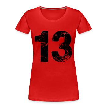 13 - Frauen Premium Bio T-Shirt - Rot - Vorne - Mia (176cm)