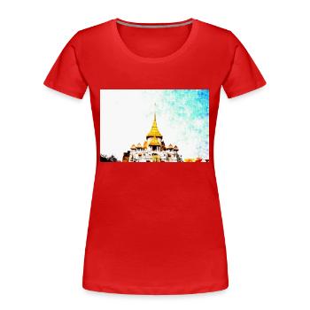 Tempel in Thailand - Frauen Premium Bio T-Shirt - Rot - Vorne - Mia (176cm)