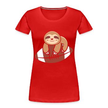 Lazy - Women's Premium Organic T-Shirt - red - Front - Mia (176cm)