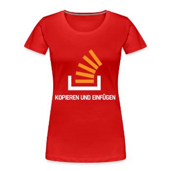 Copy And Paste Programmer Developer Coder Nerd - Frauen Premium Bio T-Shirt - Rot - Vorne - Mia (176cm)