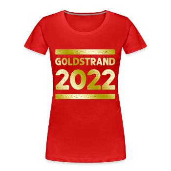 Équipe de fête Golden Sands - T-shirt bio Premium Femme - rouge - Devant - Mia (176cm)