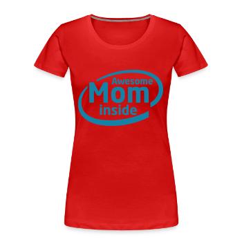 Awesome MOM Inside - Women's Premium Organic T-Shirt - red - Front - Mia (176cm)