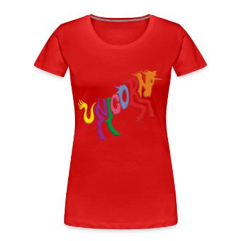 Unicorn - Frauen Premium Bio T-Shirt - Rot - Vorne - Mia (176cm)