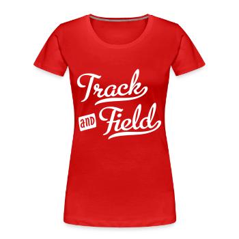 Athletics - Women's Premium Organic T-Shirt - red - Front - Mia (176cm)