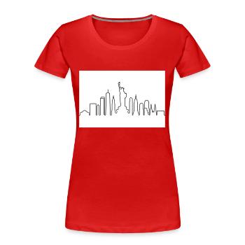 Skyline von NY - Frauen Premium Bio T-Shirt - Rot - Vorne - Mia (176cm)