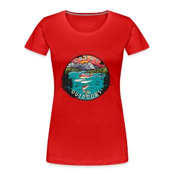Great Outdoors Wasserflugzeug - Frauen Premium Bio T-Shirt - Rot - Vorne - Mia (176cm)