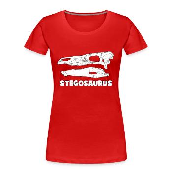 Stegosaurus Fossil Schädel - Frauen Premium Bio T-Shirt - Rot - Vorne - Mia (176cm)