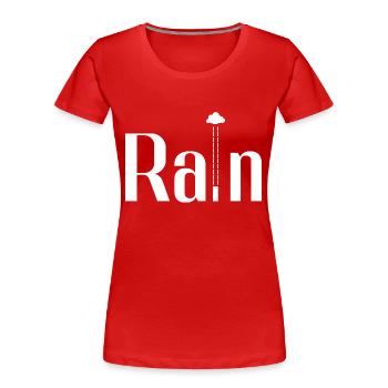rain rain original design - Women's Premium Organic T-Shirt - red - Front - Mia (176cm)