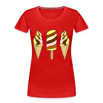 Eis - Frauen Premium Bio T-Shirt - Rot - Vorne - Mia (176cm)