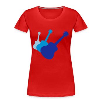 3 guitares guitare guitare jouer - T-shirt bio Premium Femme - rouge - Devant - Mia (176cm)