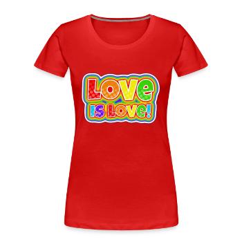 Love is love - Frauen Premium Bio T-Shirt - Rot - Vorne - Mia (176cm)