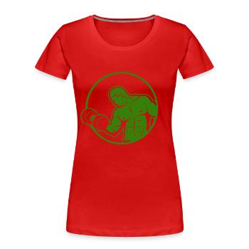 Bodybuilding - Gewichtheben - Fitness - Workout - Frauen Premium Bio T-Shirt - Rot - Vorne - Mia (176cm)