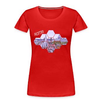 Roma - Frauen Premium Bio T-Shirt - Rot - Vorne - Mia (176cm)