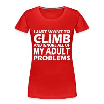 climbing - Women's Premium Organic T-Shirt - red - Front - Mia (176cm)