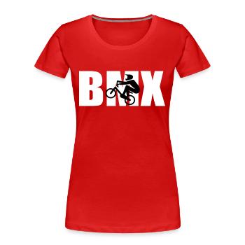 bmx - Women's Premium Organic T-Shirt - red - Front - Mia (176cm)