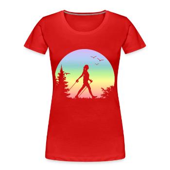 Marche - T-shirt bio Premium Femme - rouge - Devant - Mia (176cm)