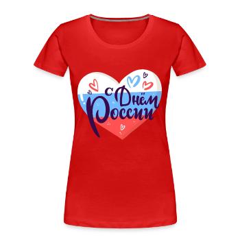 Alles Gute zum Russischen Feiertag - Frauen Premium Bio T-Shirt - Rot - Vorne - Mia (176cm)