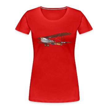 Avion biplan de 1915 - T-shirt bio Premium Femme - rouge - Devant - Mia (176cm)