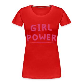 Frauenpower - Frauen Premium Bio T-Shirt - Rot - Vorne - Mia (176cm)