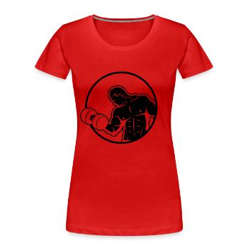 Bodybuilding Gewichtheben Fitness Workout - Frauen Premium Bio T-Shirt - Rot - Vorne - Mia (176cm)