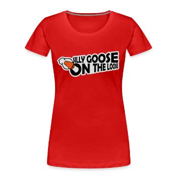 goose on the loose - Frauen Premium Bio T-Shirt - Rot - Vorne - Mia (176cm)