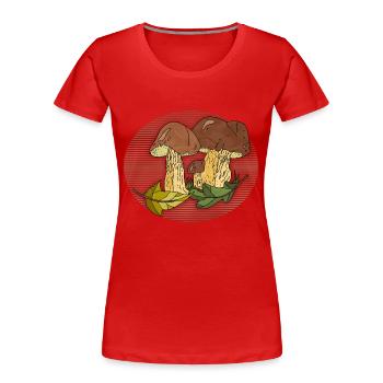 Mycètes - T-shirt bio Premium Femme - rouge - Devant - Mia (176cm)