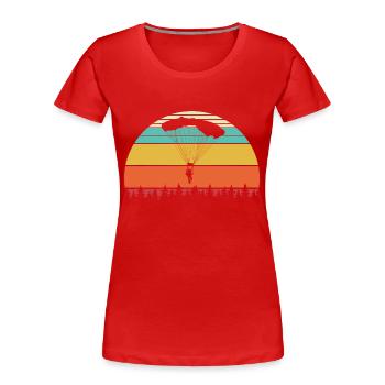 Parachutisme parachute rétro parachute - T-shirt bio Premium Femme - rouge - Devant - Mia (176cm)