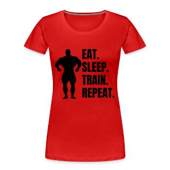 Bodybuilder Krafttraining Fitness Muskel Sportler - Frauen Premium Bio T-Shirt - Rot - Vorne - Mia (176cm)
