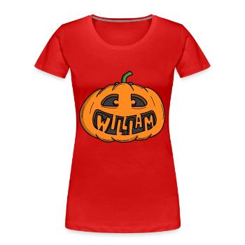 William Halloween Pumpkin - Women's Premium Organic T-Shirt - red - Front - Mia (176cm)