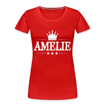 Amélie - T-shirt bio Premium Femme - rouge - Devant - Mia (176cm)
