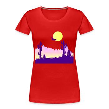Kaktus - Desert Child - Mojave - Environmentalist - Frauen Premium Bio T-Shirt - Rot - Vorne - Mia (176cm)