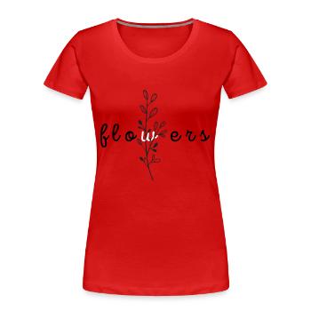 flowers - Frauen Premium Bio T-Shirt - Rot - Vorne - Mia (176cm)