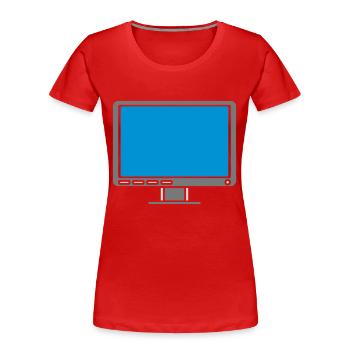 Design Screen Display Computer - Women's Premium Organic T-Shirt - red - Front - Mia (176cm)