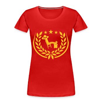 L’homme icône détend la couronne de laurier - T-shirt bio Premium Femme - rouge - Devant - Mia (176cm)