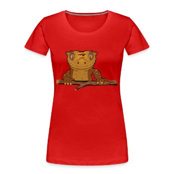 Kronengecko Eidechse Reptil Herpetologe - Frauen Premium Bio T-Shirt - Rot - Vorne - Mia (176cm)