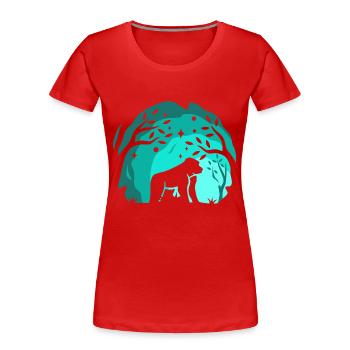 Gorilla Retro Vintage Style des années 80 - T-shirt bio Premium Femme - rouge - Devant - Mia (176cm)