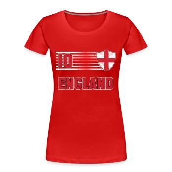 Équipe d’Angleterre de football - T-shirt bio Premium Femme - rouge - Devant - Mia (176cm)