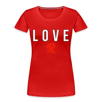 Japanisch - Frauen Premium Bio T-Shirt - Rot - Vorne - Mia (176cm)