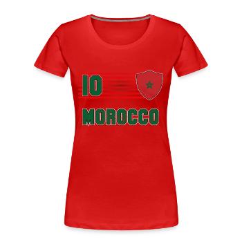 Équipe du Maroc de football - T-shirt bio Premium Femme - rouge - Devant - Mia (176cm)