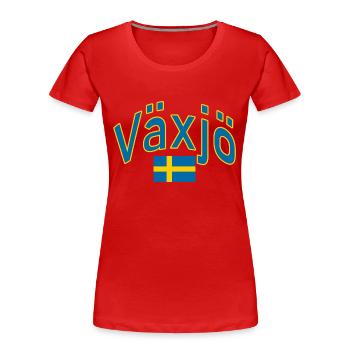 Växjö drapeau suédois - T-shirt bio Premium Femme - rouge - Devant - Mia (176cm)
