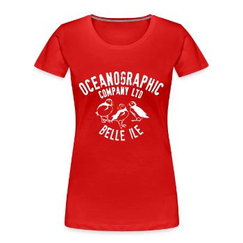 Ozeanographische Belle Ile - Frauen Premium Bio T-Shirt - Rot - Vorne - Mia (176cm)
