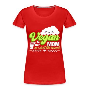 Humorvoller Brokkoli des Vegetarier-Zitats - Frauen Premium Bio T-Shirt - Rot - Vorne - Mia (176cm)