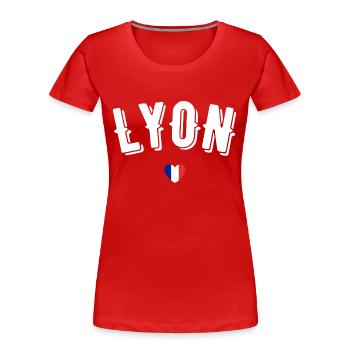 Lyon - Frauen Premium Bio T-Shirt - Rot - Vorne - Mia (176cm)