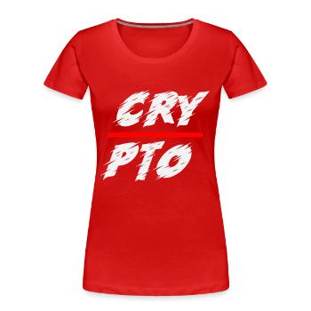 Bitcoin Trading Crypto Stocks - T-shirt bio Premium Femme - rouge - Devant - Mia (176cm)