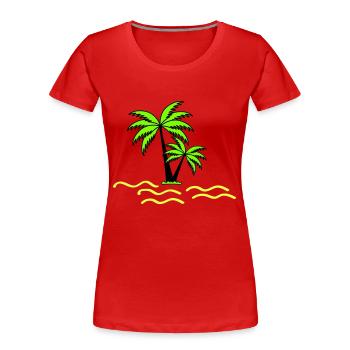 Palm trees - Women's Premium Organic T-Shirt - red - Front - Mia (176cm)