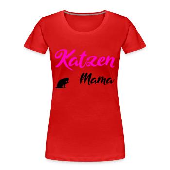 Katzen Mama black - Frauen Premium Bio T-Shirt - Rot - Vorne - Mia (176cm)