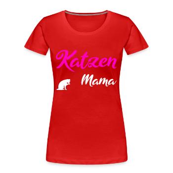 Katzen Mama white - Frauen Premium Bio T-Shirt - Rot - Vorne - Mia (176cm)