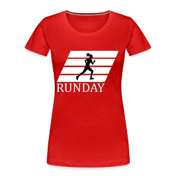Vélo Courir Marathon Triathlon Vélo - T-shirt bio Premium Femme - rouge - Devant - Mia (176cm)