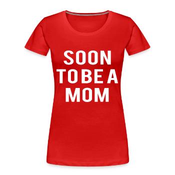 Grossesse Baby shower Babyshower Boy Girl - T-shirt bio Premium Femme - rouge - Devant - Mia (176cm)